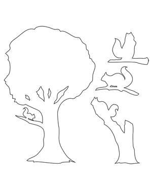 Squirrel In Tree Patterns