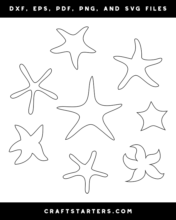 starfish-outline-patterns-dfx-eps-pdf-png-and-svg-cut-files
