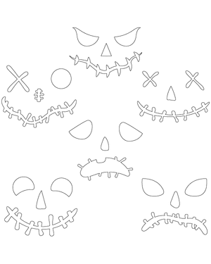 Stitched Jack-o'-lantern Face Patterns