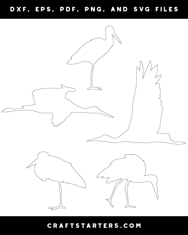 Stork Side View Patterns