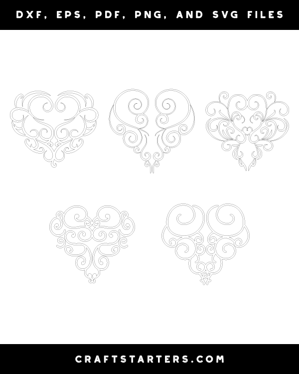 Swirly Heart Patterns