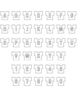 T Shirt Letter and Number Patterns