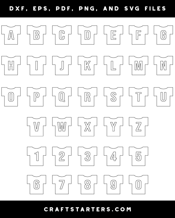 T Shirt Letter and Number Patterns