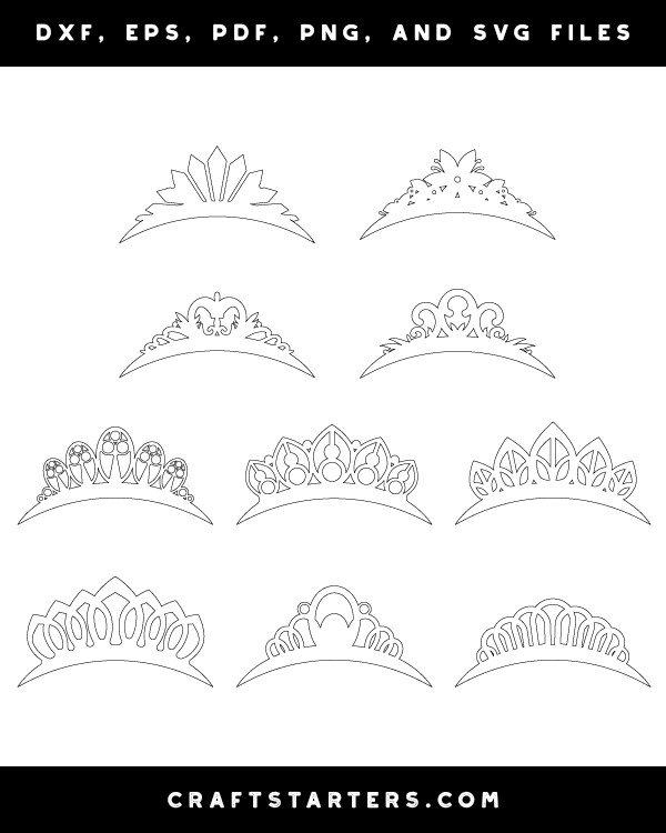 tiara-outline-patterns-dfx-eps-pdf-png-and-svg-cut-files