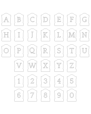Tombstone Letter and Number Patterns