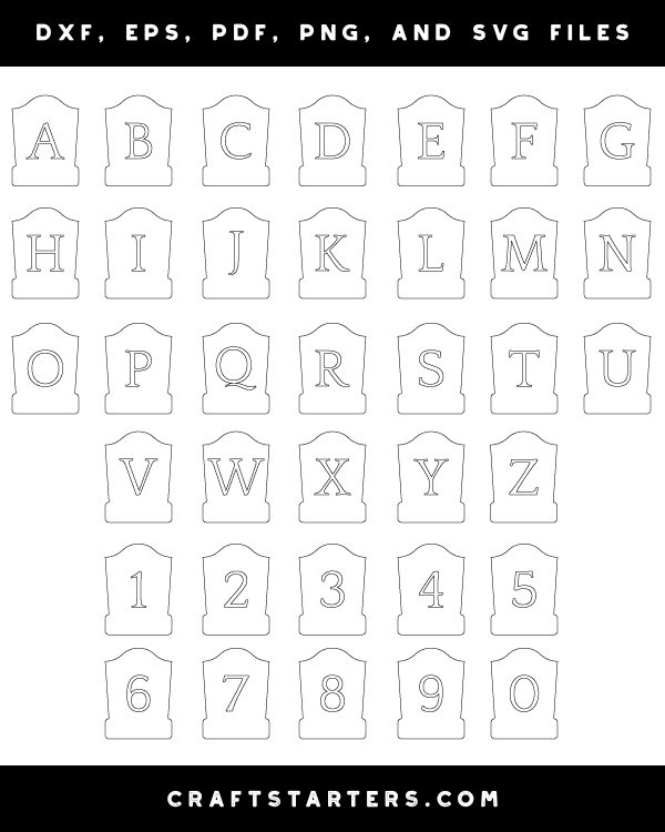 Tombstone Letter and Number Patterns
