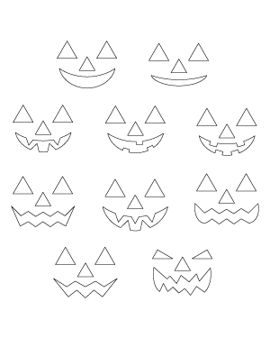 Traditional Jack-O-'Lantern Face Patterns