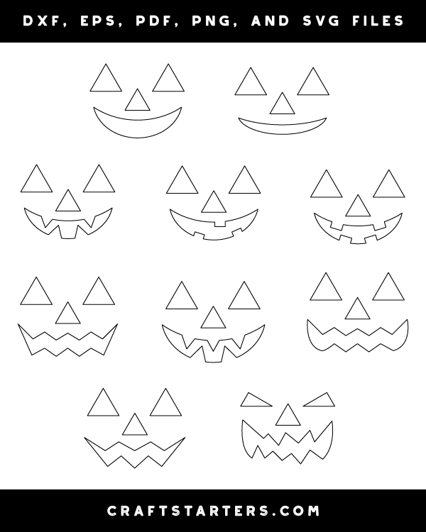 Traditional Jack-O-'Lantern Face Patterns