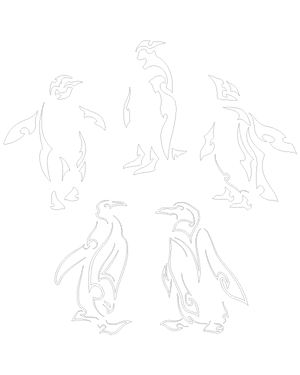 Tribal Penguin Patterns