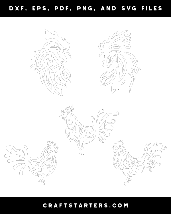 Tribal Rooster Patterns