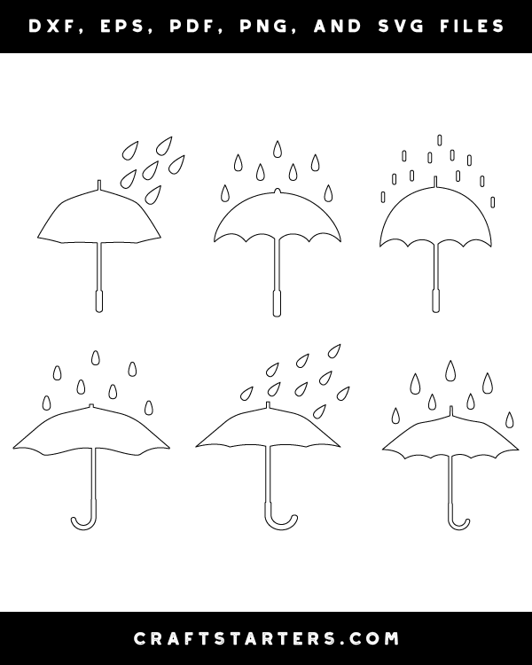 Umbrella And Rain Patterns