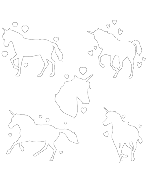 Unicorn and Hearts Patterns