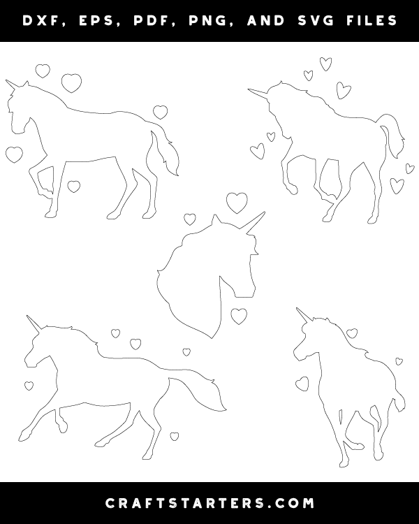 Unicorn and Hearts Patterns