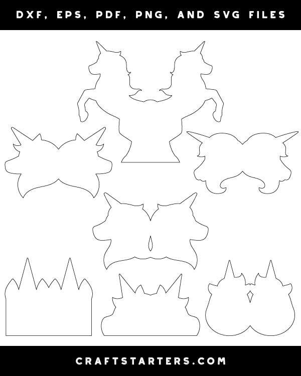Unicorn Shaped Card Patterns