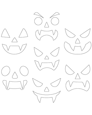 Vampire Jack-o'-lantern Face Patterns