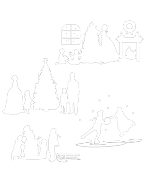 Victorian Christmas Scene Patterns