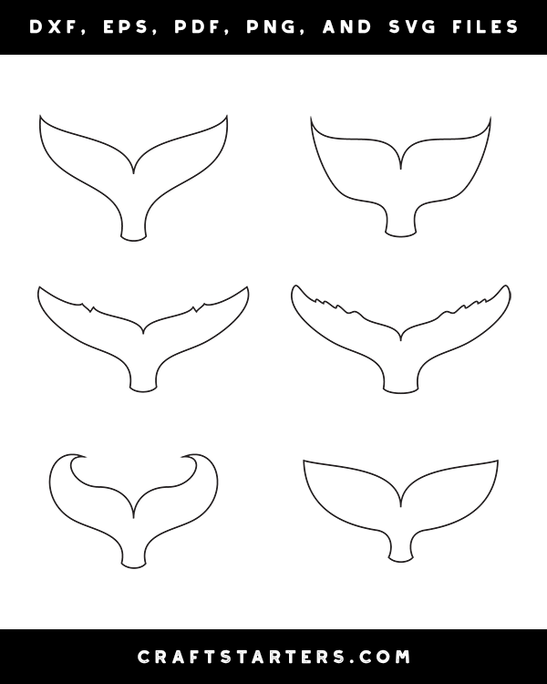 Download Whale Tail Outline Patterns: DFX, EPS, PDF, PNG, and SVG ...