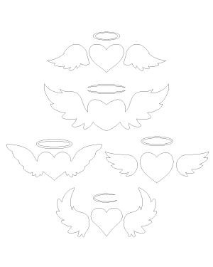 Winged Heart with Halo Patterns