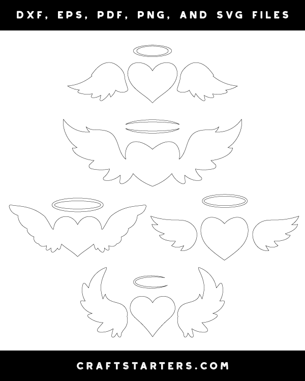 Winged Heart with Halo Patterns