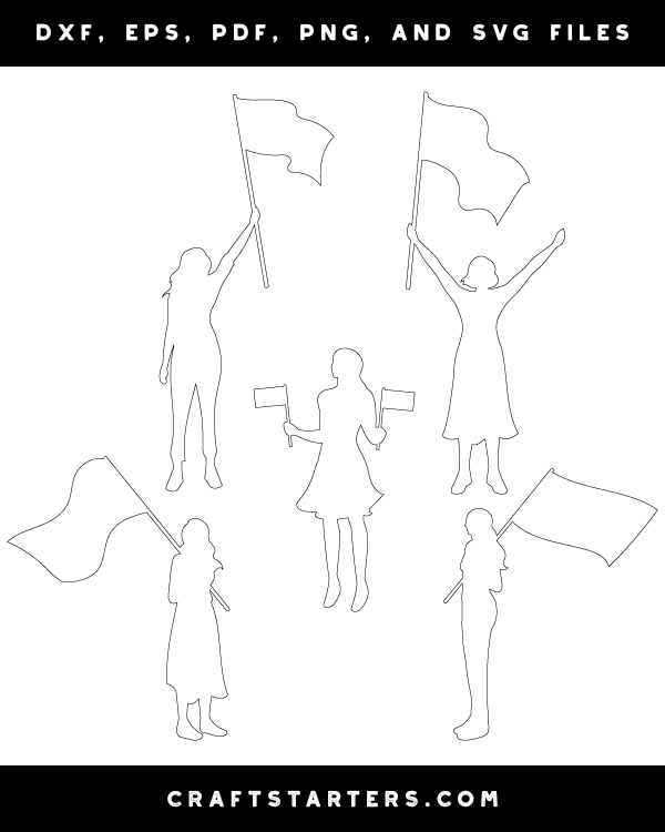 Woman Holding Flag Patterns