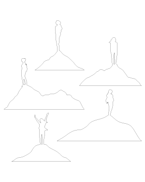 Woman Standing on Mountain Patterns