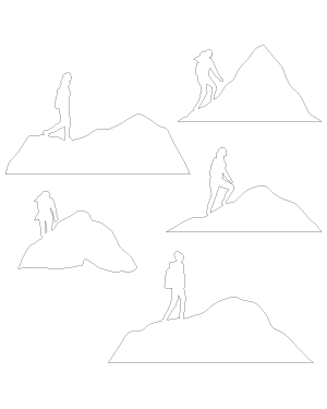 Woman Walking on Mountain Patterns