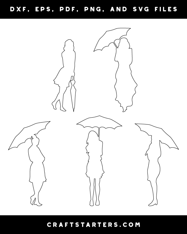 Woman With Umbrella Patterns